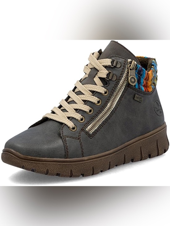 Rieker Shoes - NWOB! Rieker N1305 HEIKE Women’s Water Resistant Boots,9.5,Basalt/Orange Multi